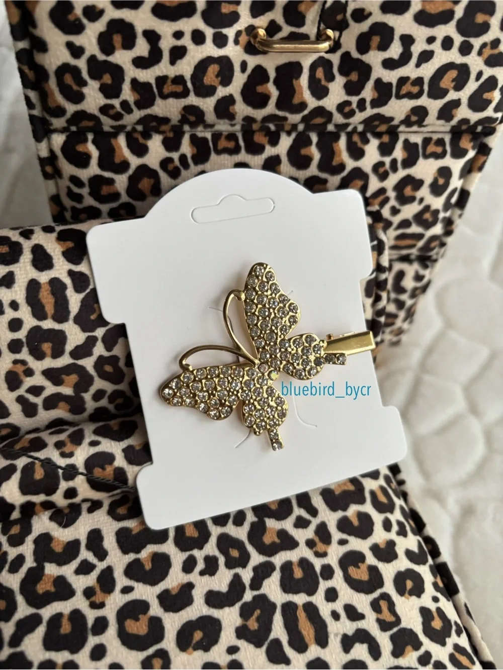 Gold Butterfly Crystal Hair Pin